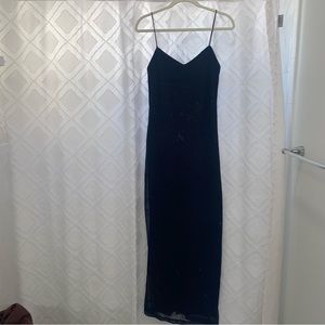 VINTAGE NAVY AND BLACK PROM DRESS